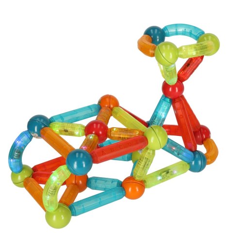 Klocki magnetyczne LED magnetic sticks duże patyczki świecące dla małych dzieci 76 elementów Klocki magnetyczne LED magnetic sticks duże patyczki świecące dla małych dzieci 76 elementów
