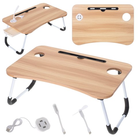 Stolik pod laptopa składany do łóżka podstawka śniadaniowa USB Stolik pod laptopa składany do łóżka podstawka śniadaniowa USB