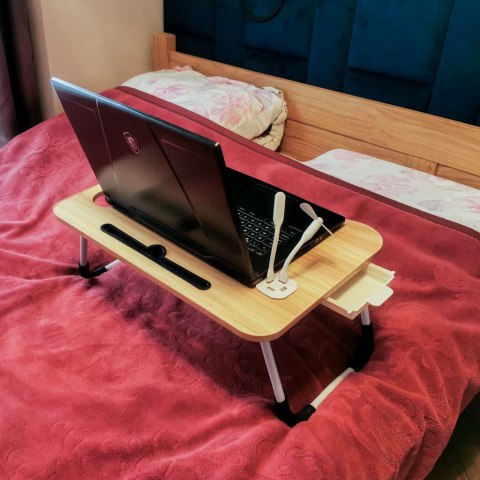 Stolik pod laptopa składany do łóżka podstawka śniadaniowa USB Stolik pod laptopa składany do łóżka podstawka śniadaniowa USB