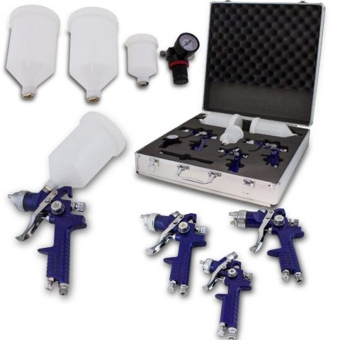 3X PISTOLET LAKIERNICZY HVLP ZESTAW 1,7 1,4 1,0 mm 3X PISTOLET LAKIERNICZY HVLP ZESTAW 1,7 1,4 1,0 mm