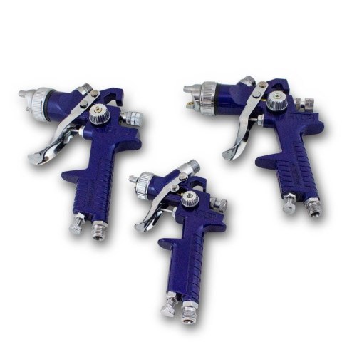 3X PISTOLET LAKIERNICZY HVLP ZESTAW 1,7 1,4 1,0 mm 3X PISTOLET LAKIERNICZY HVLP ZESTAW 1,7 1,4 1,0 mm