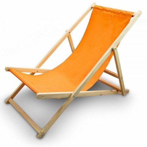 LEŻAK PLAŻOWY OGRODOWY DREWNIANY SKŁADANY REGULOWANY POMARAŃCZOWY LEŻAK PLAŻOWY OGRODOWY DREWNIANY SKŁADANY REGULOWANY POMARAŃCZOWY