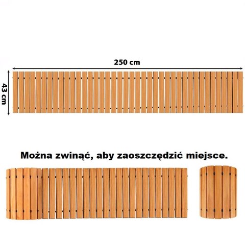 Ścieżka ogrodowa drewniana drewno cedrowe 250x43cm Ścieżka ogrodowa drewniana drewno cedrowe 250x43cm