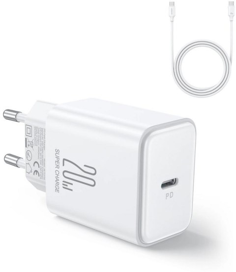 Ładowarka sieciowa Joyroom JR-TCF06 20W PD 3.0 QC 3.0 1x USB-C biała + kabel Ładowarka sieciowa Joyroom JR-TCF06 20W PD 3.0 QC 3.0 1x USB-C biała + kabel