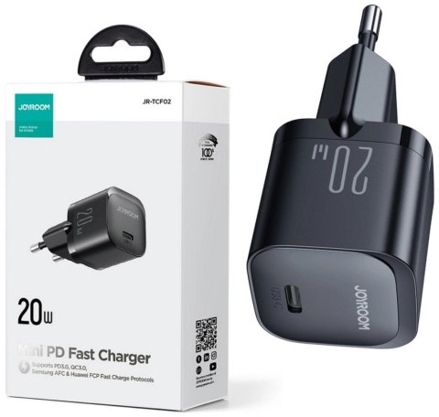 Mini ładowarka sieciowa Joyroom JR-TCF02 20W PD 3.0 QC 3.0 1x USB-C czarna Mini ładowarka sieciowa Joyroom JR-TCF02 20W PD 3.0 QC 3.0 1x USB-C czarna