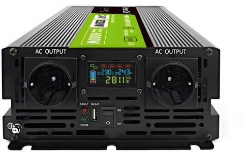 PRZETWORNICA NAPIĘCIA Green Cell PowerInverter LCD 24V / 230V 3000/6000W CZYSTA SINUSOIDA PRZETWORNICA NAPIĘCIA Green Cell PowerInverter LCD 24V / 230V 3000/6000W CZYSTA SINUSOIDA