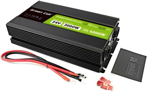 PRZETWORNICA NAPIĘCIA Green Cell PowerInverter LCD 24V / 230V 3000/6000W CZYSTA SINUSOIDA PRZETWORNICA NAPIĘCIA Green Cell PowerInverter LCD 24V / 230V 3000/6000W CZYSTA SINUSOIDA