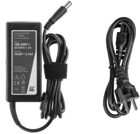 ZASILACZ ŁADOWARKA DO LAPTOPA DELL Green Cell PRO AD07AP 19,5V 3,34A 65W 7,4mm/5,0mm ZASILACZ ŁADOWARKA DO LAPTOPA DELL Green Cell PRO AD07AP 19,5V 3,34A 65W 7,4mm/5,0mm