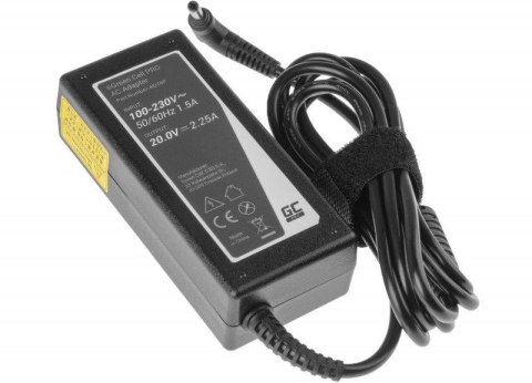 ZASILACZ ŁADOWARKA DO LAPTOPA LENOVO Green Cell PRO AD76P 20V 2,25A 45W 4,0mm/1,7mm ZASILACZ ŁADOWARKA DO LAPTOPA LENOVO Green Cell PRO AD76P 20V 2,25A 45W 4,0mm/1,7mm