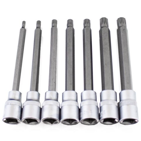 ZESTAW DŁUGICH NASADEK SPLINE XZN 3/8" M4-M10 110MM ZESTAW DŁUGICH NASADEK SPLINE XZN 3/8" M4-M10 110MM