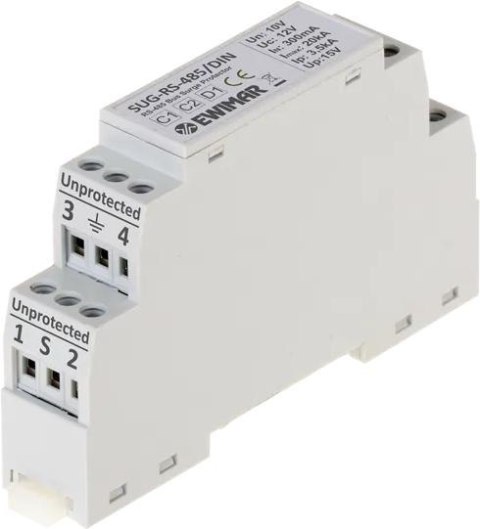 Zabezpieczenie przeciwprzepięciowe do RS-485 EWIMAR SUG-RS485/DIN Zabezpieczenie przeciwprzepięciowe do RS-485 EWIMAR SUG-RS485/DIN