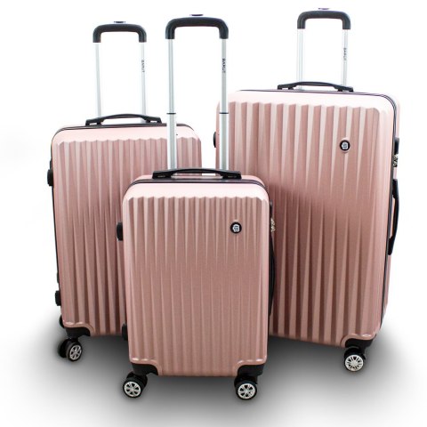 Zestaw 3 walizek podróżnych BARUT rosegold Zestaw 3 walizek podróżnych BARUT rosegold