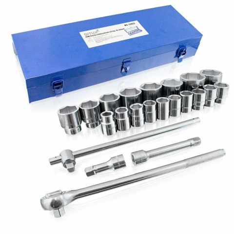 Zestaw kluczy nasadowych 19-60mm z grzechotką 23 elementy Zestaw kluczy nasadowych 19-60mm z grzechotką 23 elementy