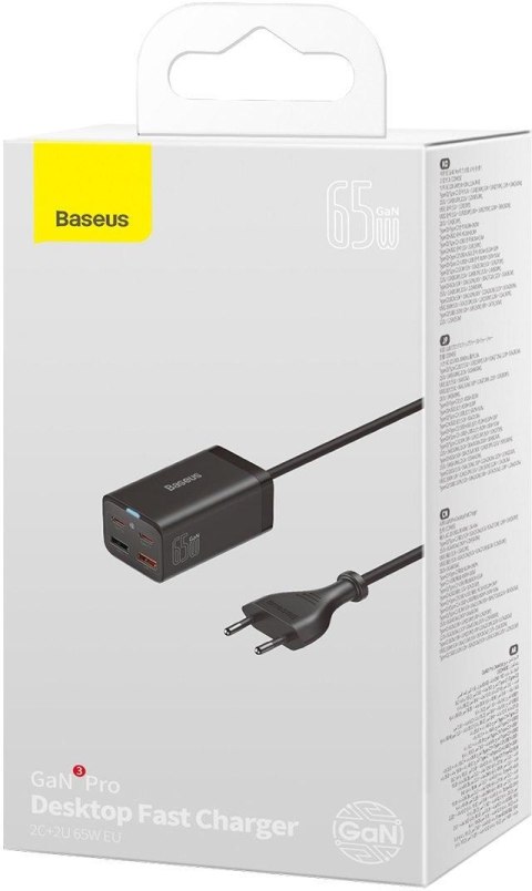 ŁADOWARKA SIECIOWA Baseus GaN 3 Pro Desktop Charger CCGP040101 65W 2x USB-A 2x USB-C PD 3.0 QC 4.0 ŁADOWARKA SIECIOWA Baseus GaN 3 Pro Desktop Charger CCGP040101 65W 2x USB-A 2x USB-C PD 3.0 QC 4.0