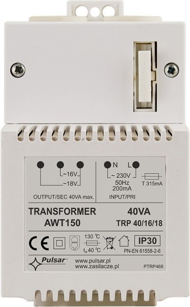 TRANSFORMATOR Pulsar AWT150 40VA/16V/18V TRP TRANSFORMATOR Pulsar AWT150 40VA/16V/18V TRP