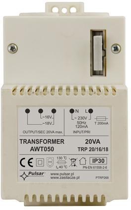 Transformator PULSAR AWT050 TRP 20VA/16V/18V Transformator PULSAR AWT050 TRP 20VA/16V/18V