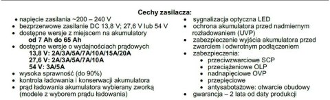 ZASILACZ BUFOROWY IMPULSOWY Pulsar HPSB-12V3A-B ZASILACZ BUFOROWY IMPULSOWY Pulsar HPSB-12V3A-B