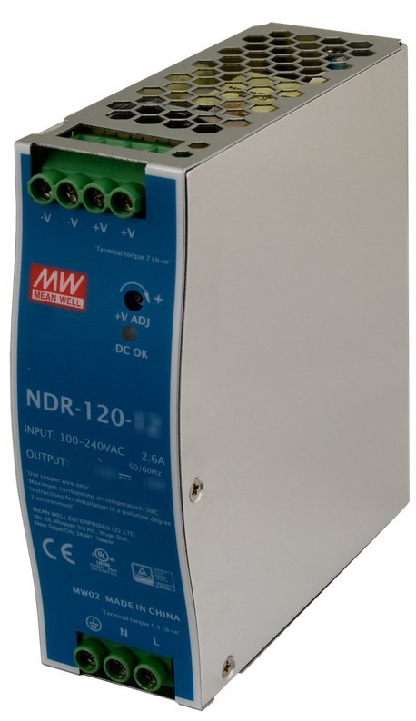 ZASILACZ IMPULSOWY NA SZYNĘ DIN MEAN WELL NDR-120-48 48V/120W/2.5A ZASILACZ IMPULSOWY NA SZYNĘ DIN MEAN WELL NDR-120-48 48V/120W/2.5A