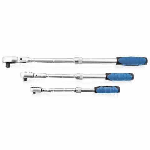 ZESTAW GRZECHOTEK ŁAMANYCH TELESKOPOWYCH 1/4" 3/8" 1/2" 90° ZESTAW GRZECHOTEK ŁAMANYCH TELESKOPOWYCH 1/4" 3/8" 1/2" 90°