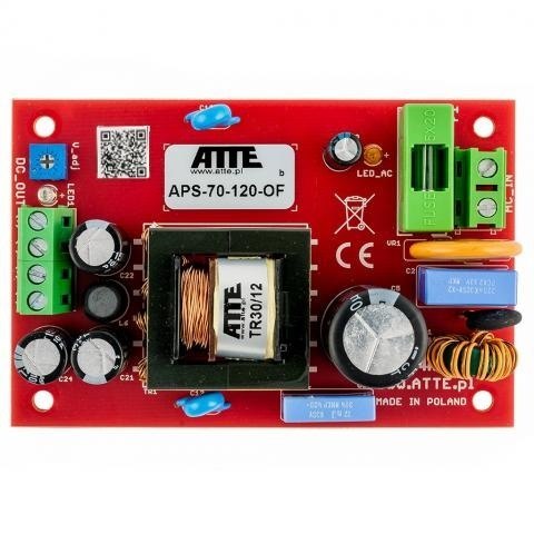 Zasilacz sieciowy SMPS 12V 6A 72W ATTE APS-70-120-OF Zasilacz sieciowy SMPS 12V 6A 72W ATTE APS-70-120-OF