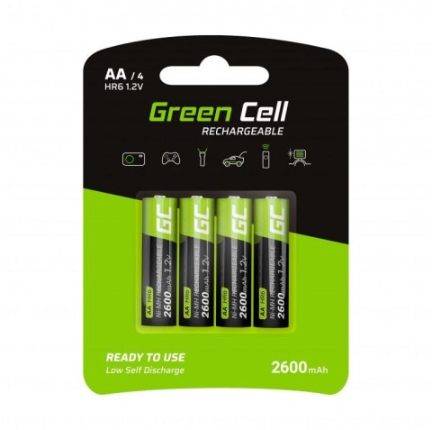 AKUMULATORKI Green Cell 4x AA HR6 2600mAh GR01 AKUMULATORKI Green Cell 4x AA HR6 2600mAh GR01