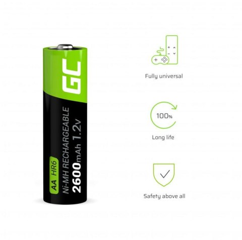 AKUMULATORKI Green Cell 4x AA HR6 2600mAh GR01 AKUMULATORKI Green Cell 4x AA HR6 2600mAh GR01