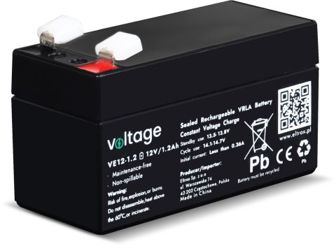 Akumulator AGM Voltage 12V 1,2Ah VE12-1.2 Akumulator AGM Voltage 12V 1,2Ah VE12-1.2