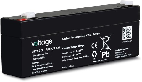Akumulator AGM Voltage 12V 2,3Ah VE12-2.3 Akumulator AGM Voltage 12V 2,3Ah VE12-2.3