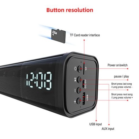 Głośnik Soundbar z budzikiem