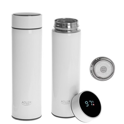 Termos LED 473ml biały
