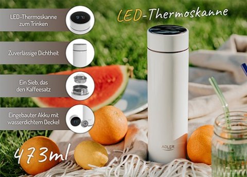 Termos LED 473ml biały