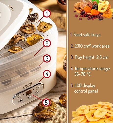 Suszarka do grzybów, ziół i żywności - dehydrator