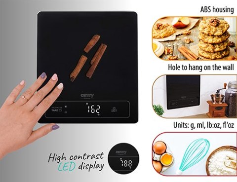 Waga kuchenna - 15kg - bezdotykowe tarowanie Waga kuchenna - 15kg - bezdotykowe tarowanie
