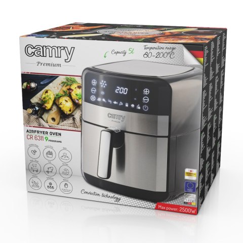 FRYTKOWNICA BEZTŁUSZCZOWA 9 PROGRAMÓW 5L XXL 2500W - Airfryer FRYTKOWNICA BEZTŁUSZCZOWA 9 PROGRAMÓW 5L XXL 2500W - Airfryer