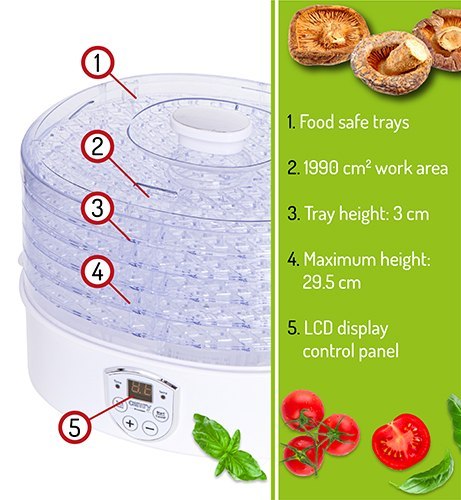 Suszarka do grzybów, ziół i żywności - dehydrator