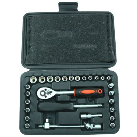 ZESTAW KLUCZY NASADOWYCH 1/4'' CV 29 ELEMENTÓW ZESTAW KLUCZY NASADOWYCH 1/4'' CV 29 ELEMENTÓW