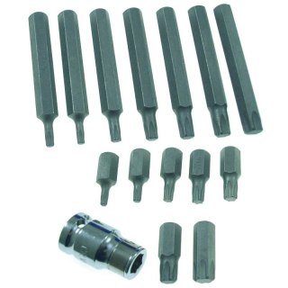 Zestaw bitów TORX, 6-kątnych 14 szt. + adapter