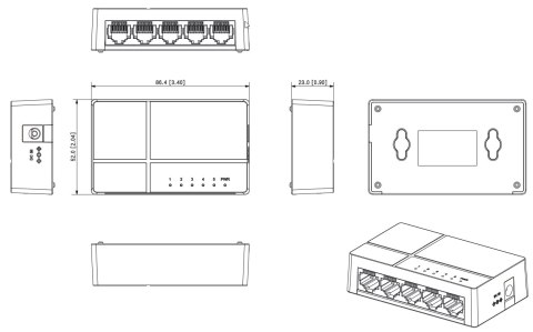 SWITCH DAHUA PFS3005-5GT-L-V2 SWITCH DAHUA PFS3005-5GT-L-V2