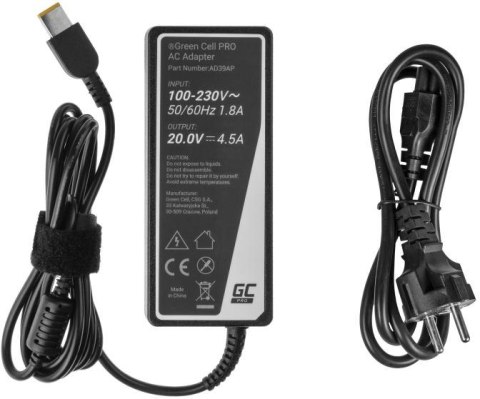 ZASILACZ ŁADOWARKA DO LAPTOPA LENOVO Green Cell PRO AD39AP 20V 4,5A 90W Slim Tip ZASILACZ ŁADOWARKA DO LAPTOPA LENOVO Green Cell PRO AD39AP 20V 4,5A 90W Slim Tip