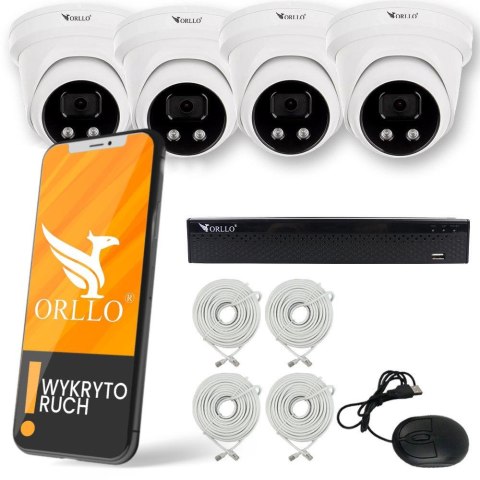 Zestaw Monitoringu 4 Kamery PoE ORLLO ECO DOME Zestaw Monitoringu 4 Kamery PoE ORLLO ECO DOME