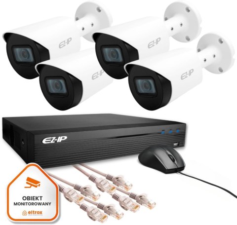 Zestaw monitoringu 4 kamer tubowych IP EZ-IP by Dahua niezawodna ochrona 2K Zestaw monitoringu 4 kamer tubowych IP EZ-IP by Dahua niezawodna ochrona 2K