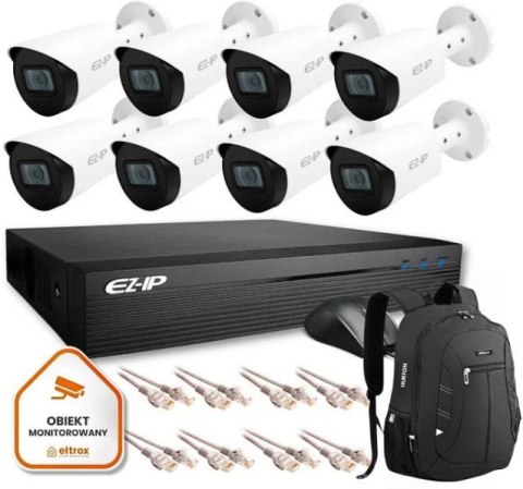 Zestaw monitoringu 8 kamer tubowych IP EZ-IP by Dahua niezawodna ochrona 2K Zestaw monitoringu 8 kamer tubowych IP EZ-IP by Dahua niezawodna ochrona 2K