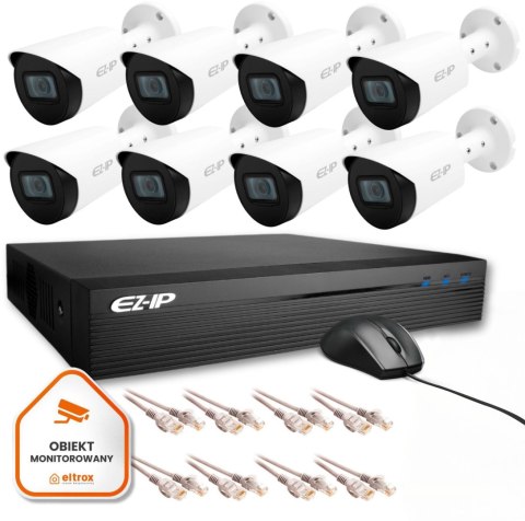 Zestaw monitoringu 8 kamer tubowych IP EZ-IP by Dahua niezawodna ochrona 2K Zestaw monitoringu 8 kamer tubowych IP EZ-IP by Dahua niezawodna ochrona 2K