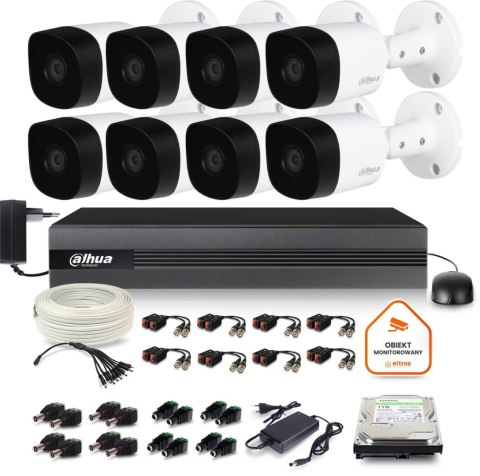Zestaw monitoringu Dahua 8x kamera tuboiwa HAC-B2A21-0360B 1TB IR 20m Full HD Zestaw monitoringu Dahua 8x kamera tuboiwa HAC-B2A21-0360B 1TB IR 20m Full HD