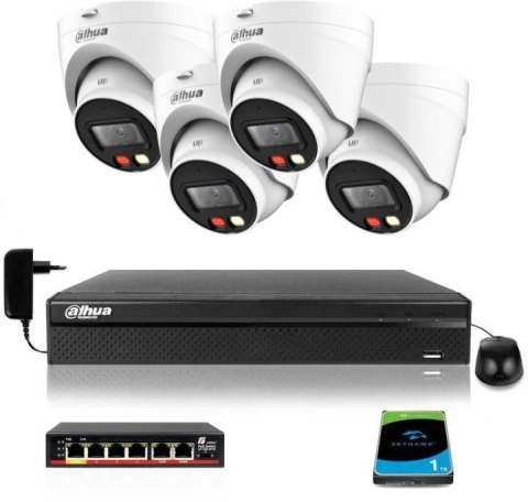 Zestaw monitoringu IP DAHUA 4 kamery IPC-HDW1439V-A-IL 4Mpx Zestaw monitoringu IP DAHUA 4 kamery IPC-HDW1439V-A-IL 4Mpx