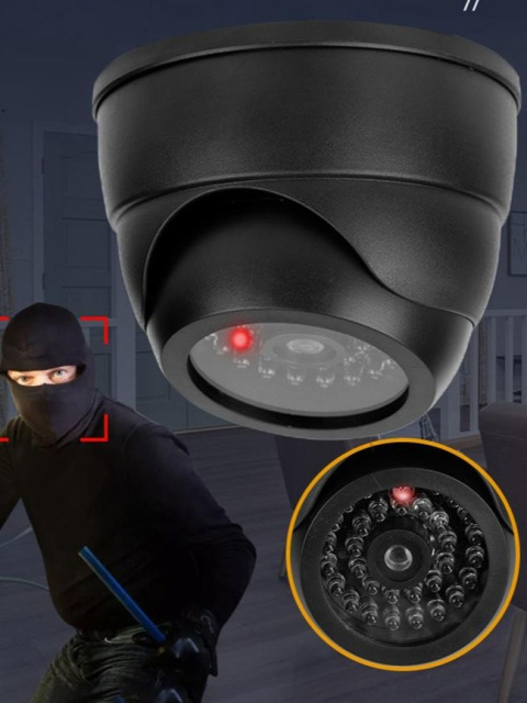 ATRAPA KAMERY CCTV MONITORING KAMERA KOPUŁKOWA DIODA IR LED CZARNA ATRAPA KAMERY CCTV MONITORING KAMERA KOPUŁKOWA DIODA IR LED CZARNA