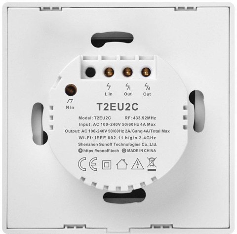 Dotykowy włącznik światła Sonoff WiFi + RF 433 T2 EU TX (2-kanałowy) Dotykowy włącznik światła Sonoff WiFi + RF 433 T2 EU TX (2-kanałowy)