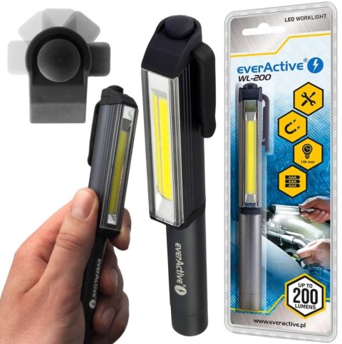 Latarka warsztatowa inspekcyjna COB LED everActive WL-200 3W 200 lumenów IP44 Latarka warsztatowa inspekcyjna COB LED everActive WL-200 3W 200 lumenów IP44