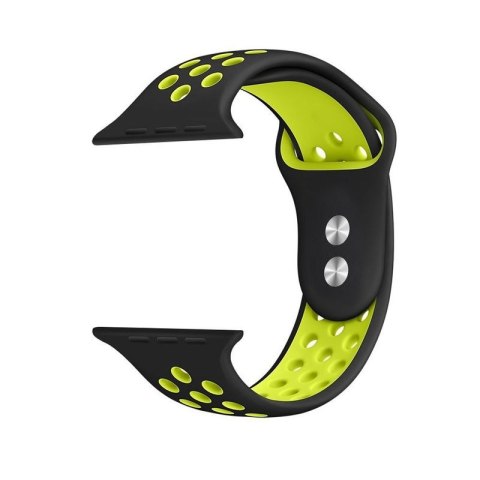 Crong Duo Sport - Pasek do Apple Watch 38/40/41/42 mm (czarny/limonkowy) Crong Duo Sport - Pasek do Apple Watch 38/40/41/42 mm (czarny/limonkowy)