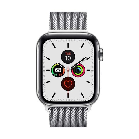 Crong Milano Steel - Pasek ze stali nierdzewnej do Apple Watch 44/45/46/49 mm (srebrny)